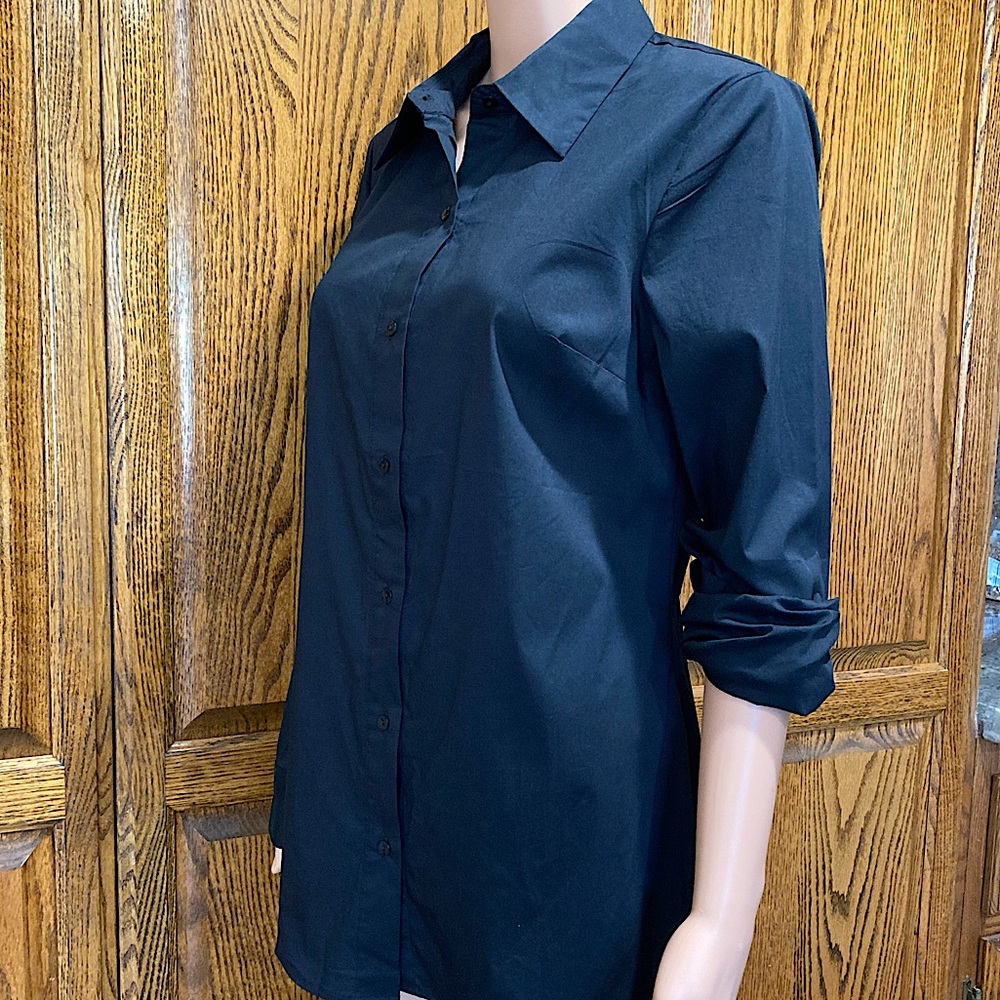 Venus Black Button Down Oxford Shirt New